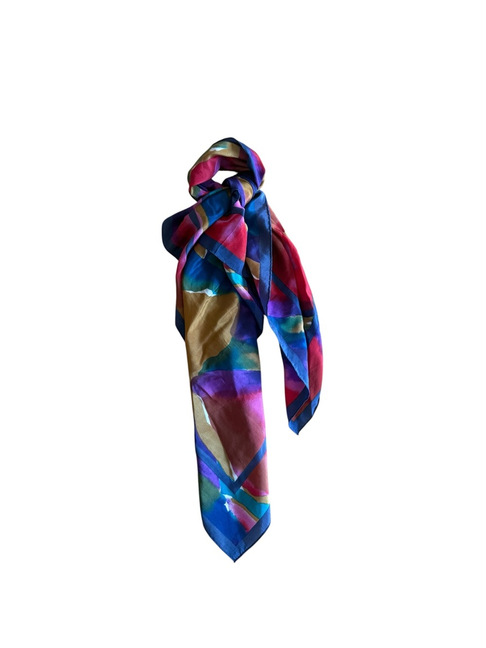Vintage Tie Rack Square Multicolor Silk Scarf 31.5” Square